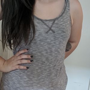 Grey static wide strap tanktop